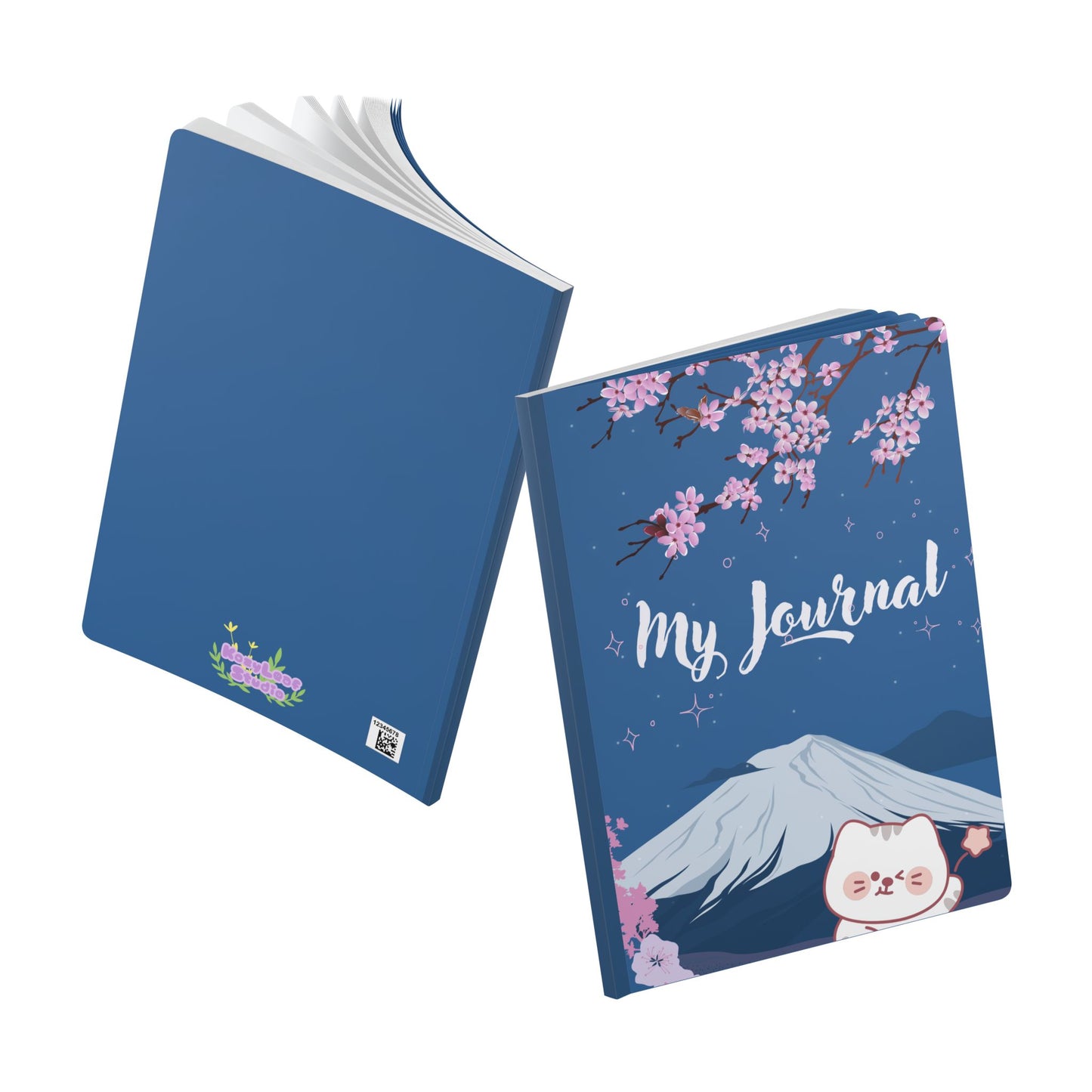 Blue Sky and Winking Sakura kitty Softcover Journal