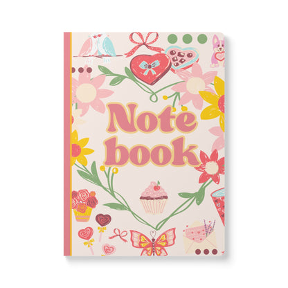 Valentine Sweets and Floral Softcover Notebook