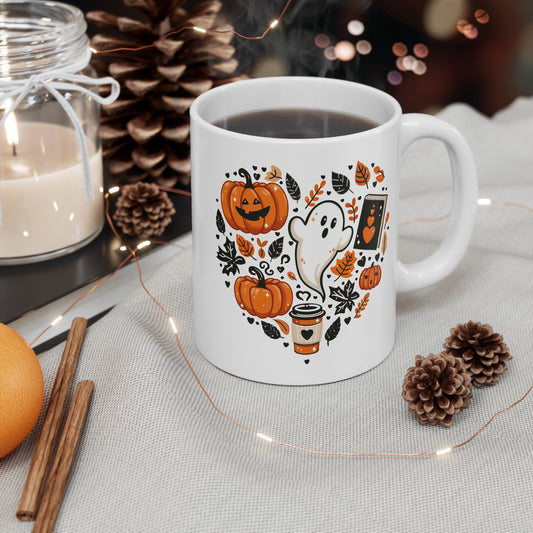 Ghosts, Gourd Vibes and Pumpkin Spice Fall Mug 11oz