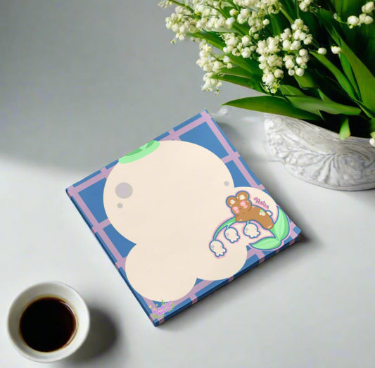 Lily of the valley Bear Note Pad