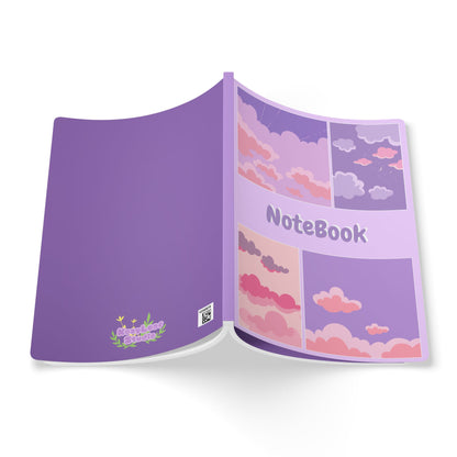 Purple and Lofi Clouds Softcover Notebook