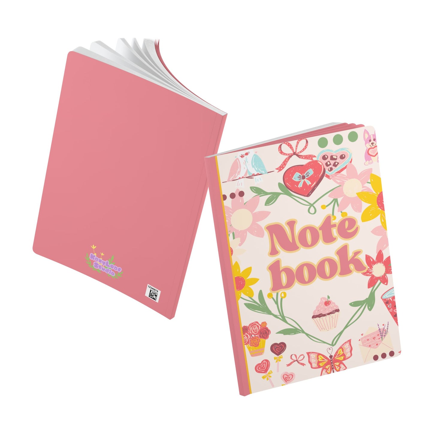 Valentine Sweets and Floral Softcover Notebook