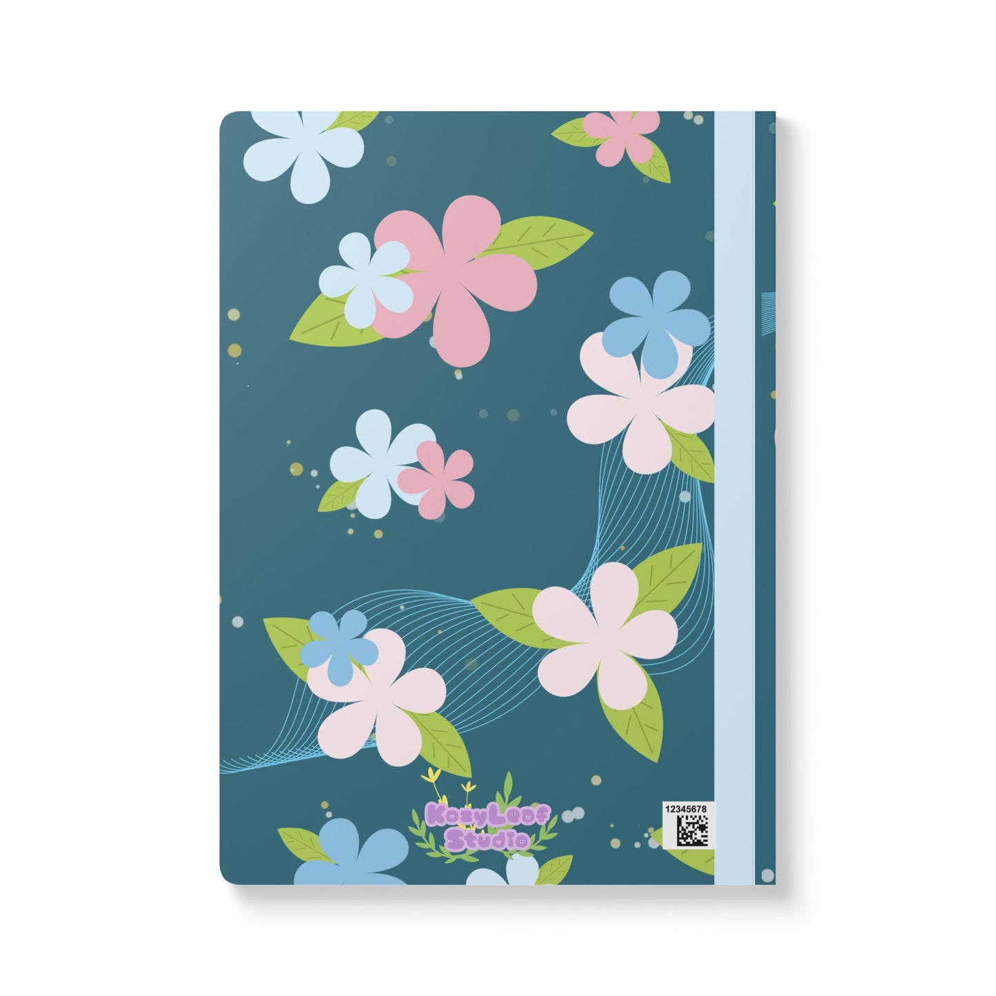 Turquois Bold Floral Softcover Notebook