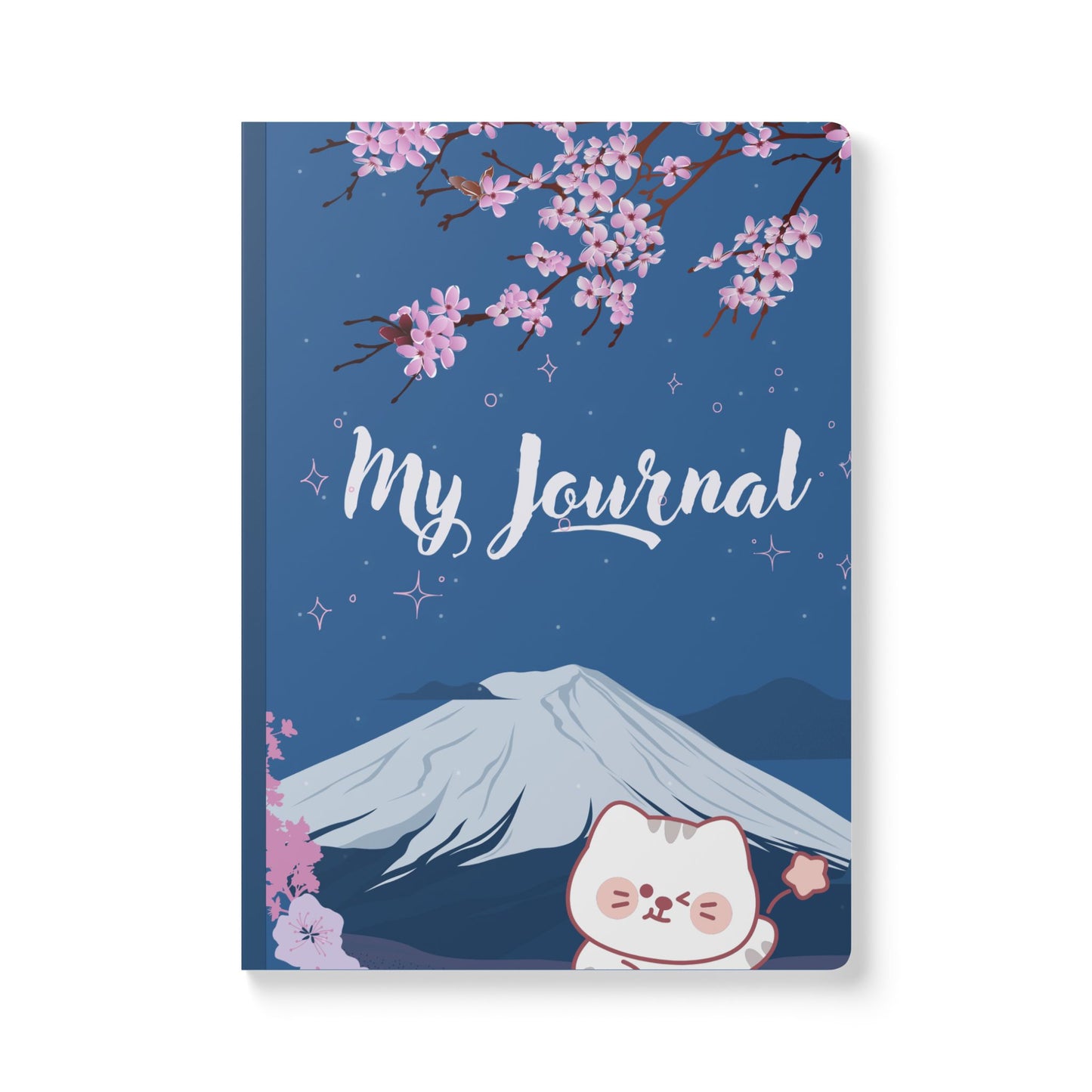 Blue Sky and Winking Sakura kitty Softcover Journal