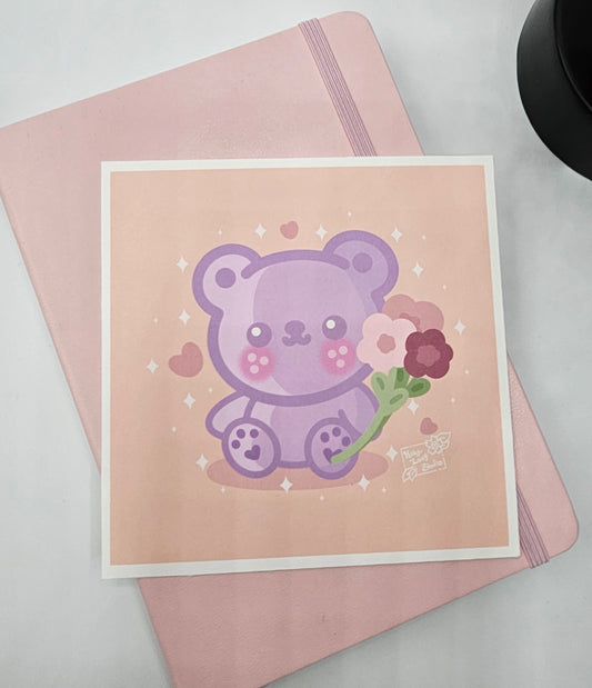 Lavender Bear Art Print 2