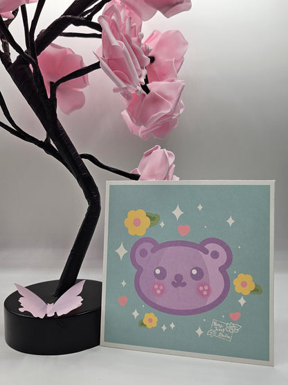 Lavender Bear Art Print 4