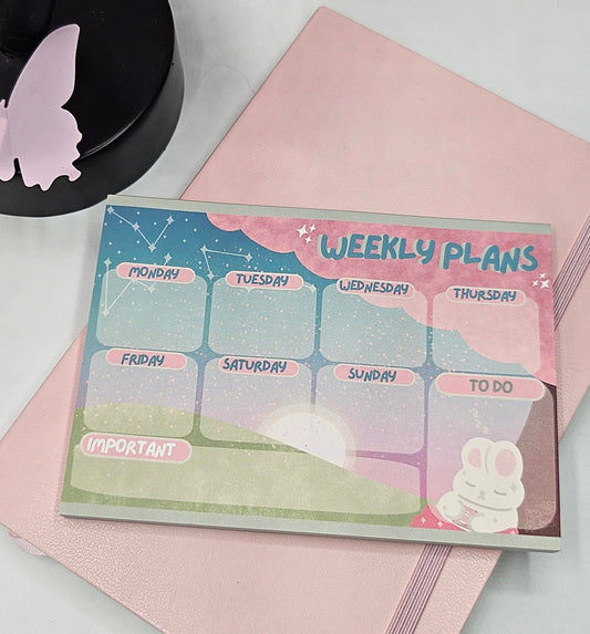 Spring Sakura sleepy bun Weekly Note pad