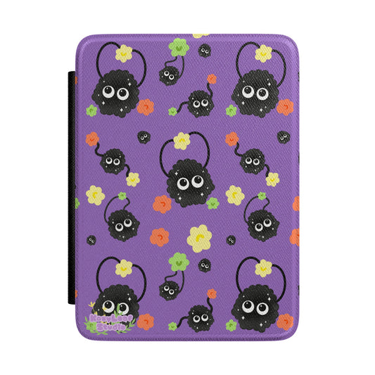 Kindle Case — Cute Derpy Eyed Soots and Colorful Stars Pattern