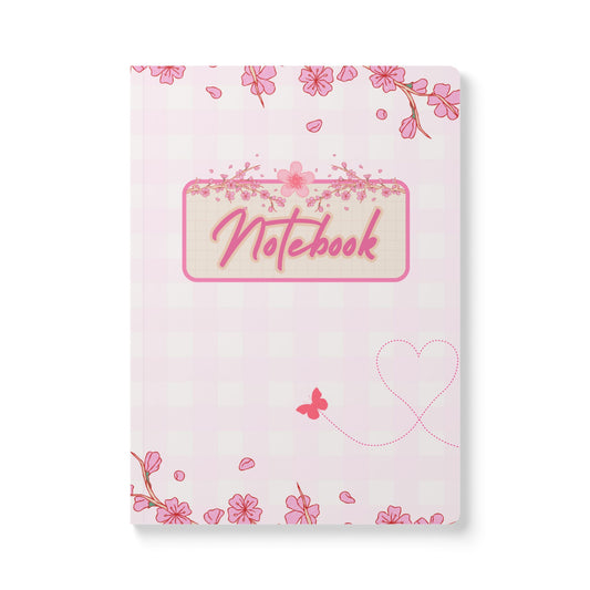 Pink Sweet Cherry Blossoms Softcover Notebook