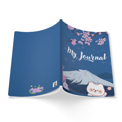 Blue Sky and Winking Sakura kitty Softcover Journal