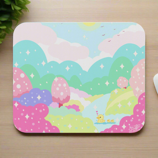 Pastel summer duckling Mouse Pad